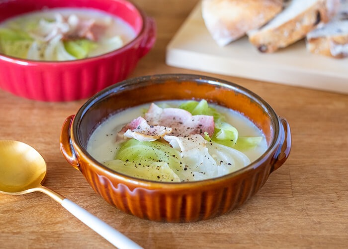 グラタン皿を使ったレシピ「スープ」