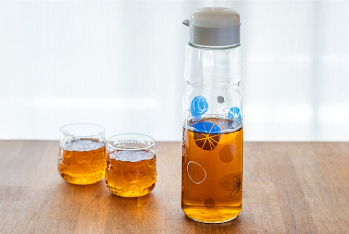 東洋佐々グラスのレトロな水玉の麦茶ポット